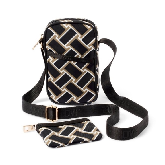 DVF for Target Cellphone Holder Crossbody Bag Vintage Weave Neutral - Picture 1 of 9